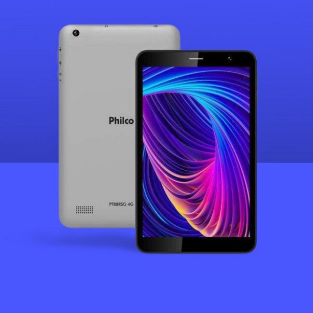 Tablet Philco PTB8RRG 8” 4G Wi-Fi 32GB – Android 10 Quad-Core Câm. 5MP + Selfie 2MP