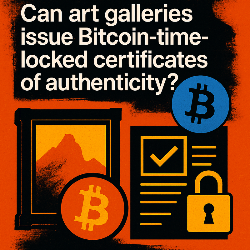Can art galleries issue Bitcoin-time-locked certificates of authenticity?