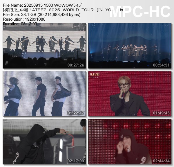[TV-Variety] ATEEZ 2025 WORLD TOUR [IN YOUR FANTASY] IN JAPAN (WOWOW Live 2025.09.15)