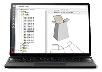 ArtiosCAD software on a laptop