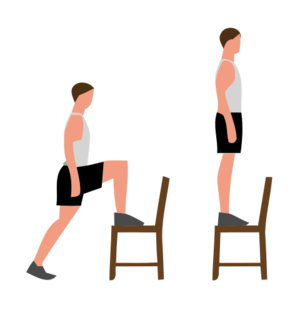 Chair Step-Ups elevated exercise