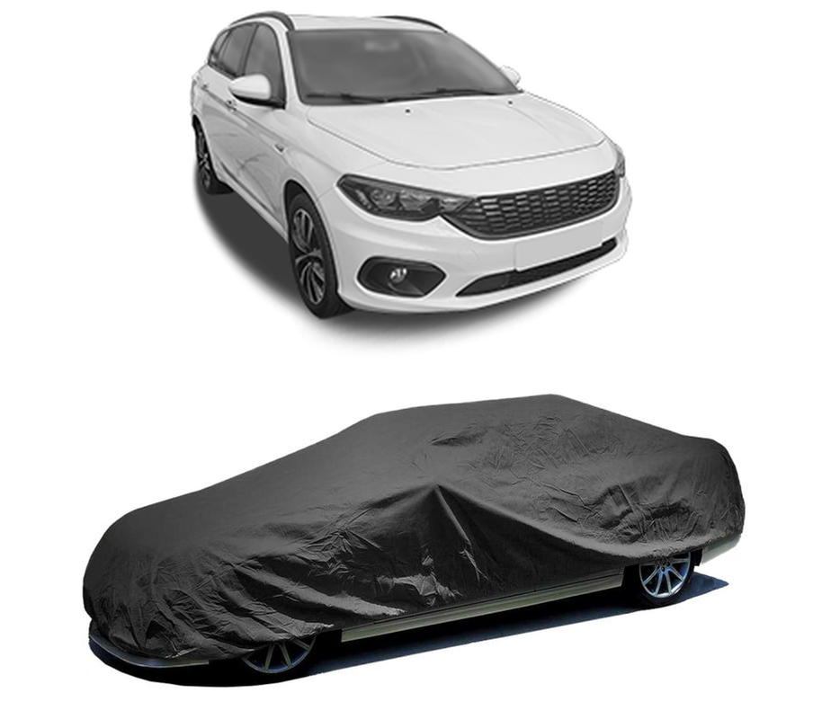 Husa tip prelata auto pentru FIAT TIPO Estate (356_, 357_) 2016 - 2020,culoare negru, material textil impermeabil, rezistanta la intemperii praf UV, CARPASSION Husa Protectie