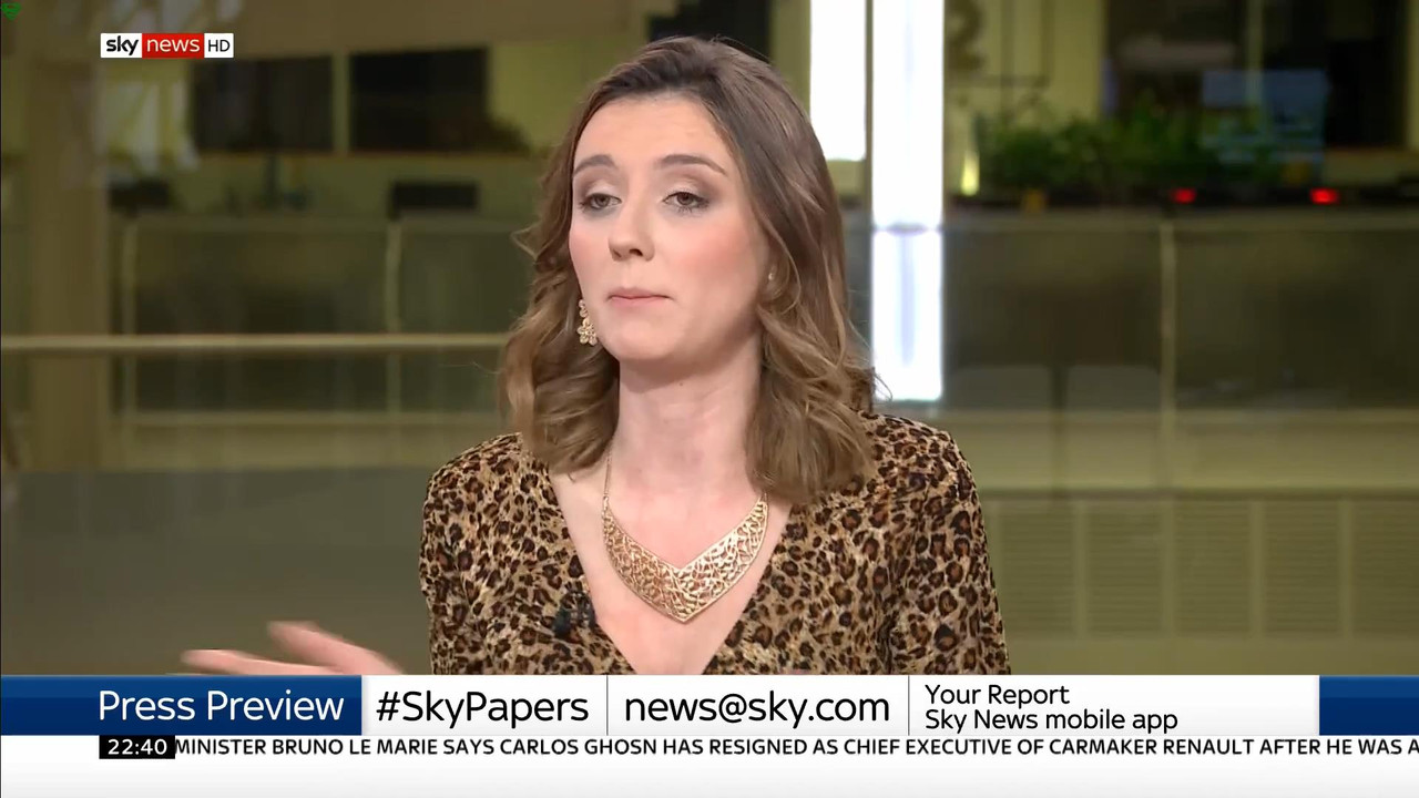 24 January - 22.00.00 - Sky News At 10. Anna Botting with the ma