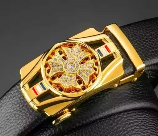 Belt for mens, combo pack of 2 belts. Silver and gold buckles set, formal and casual wear.(B102)