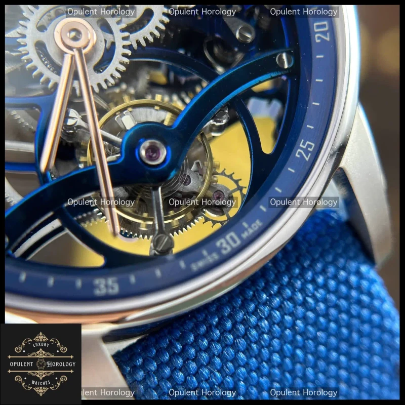 Audemars Piguet Tourbillon Openworked Replica Blue Dial 41mm Stainless Steel Watch