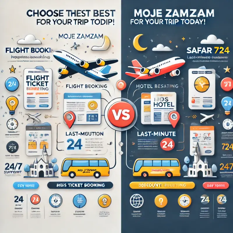 مقایسه موج زمزم و سفر 724 خرید بلیط هواپیما ارزان رزرو بلیط اتوبوس آنلاین موج زمزم بلیط چارتر سفر 724 بلیط اتوبوس بلیط هواپیما و اتوبوس ارزان