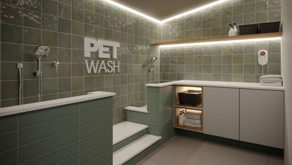 Pet Wash do Vivant Residence com área exclusiva para banho e cuidados com pets