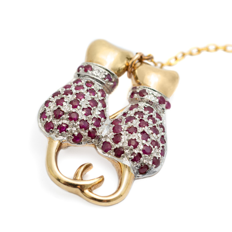 Vintage Romantic Cats Brooch In 9ct Gold Set With Rubies Diamonds - 9ct Gold Two Tone Ruby Diamond Lion Pendant Vintage Romantic Cats Brooch In 9ct Gold Set With Rubies Diamonds - 9ct Gold Two Tone Ruby Diamond Lion Pendant