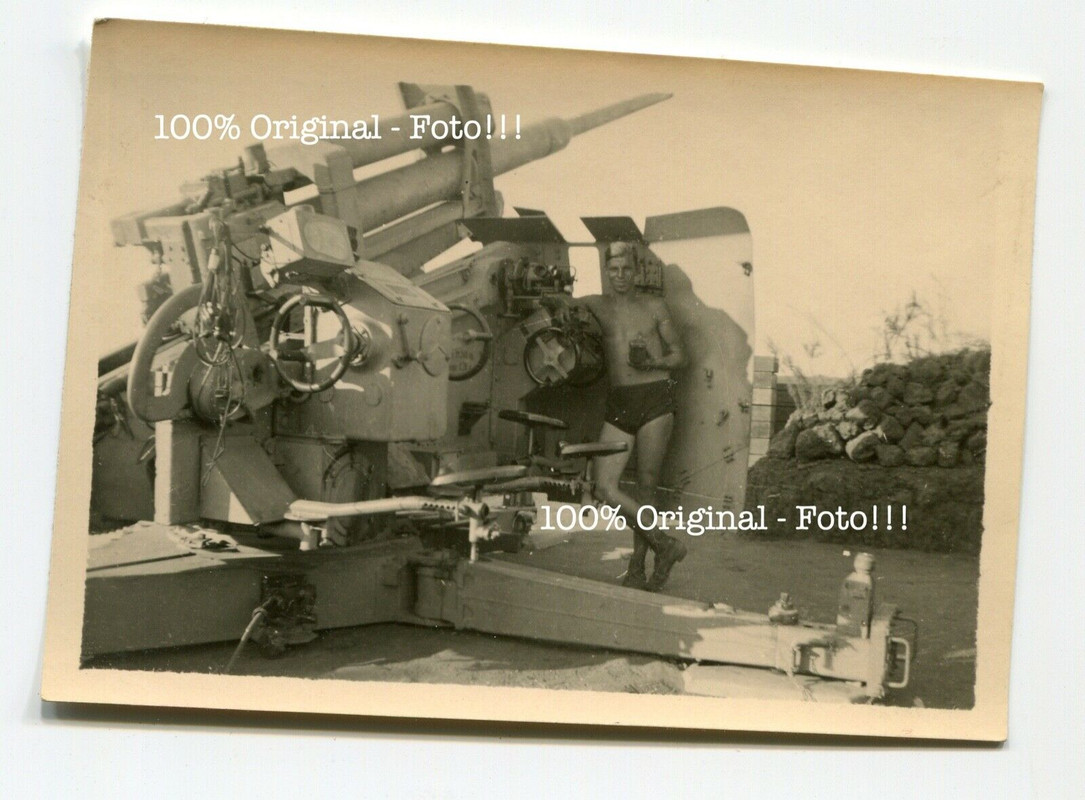 Foto Italien 1944 schwere deutsche Flak Erdkampf Panzerung Geschütz7