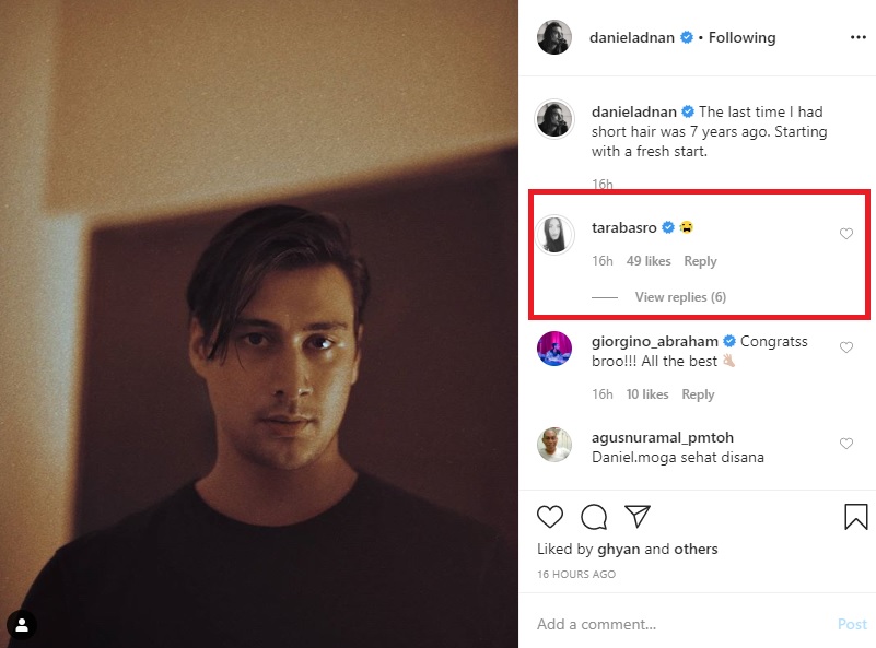 Tara Basro menangis melihat penampilan baru Daniel Adnan