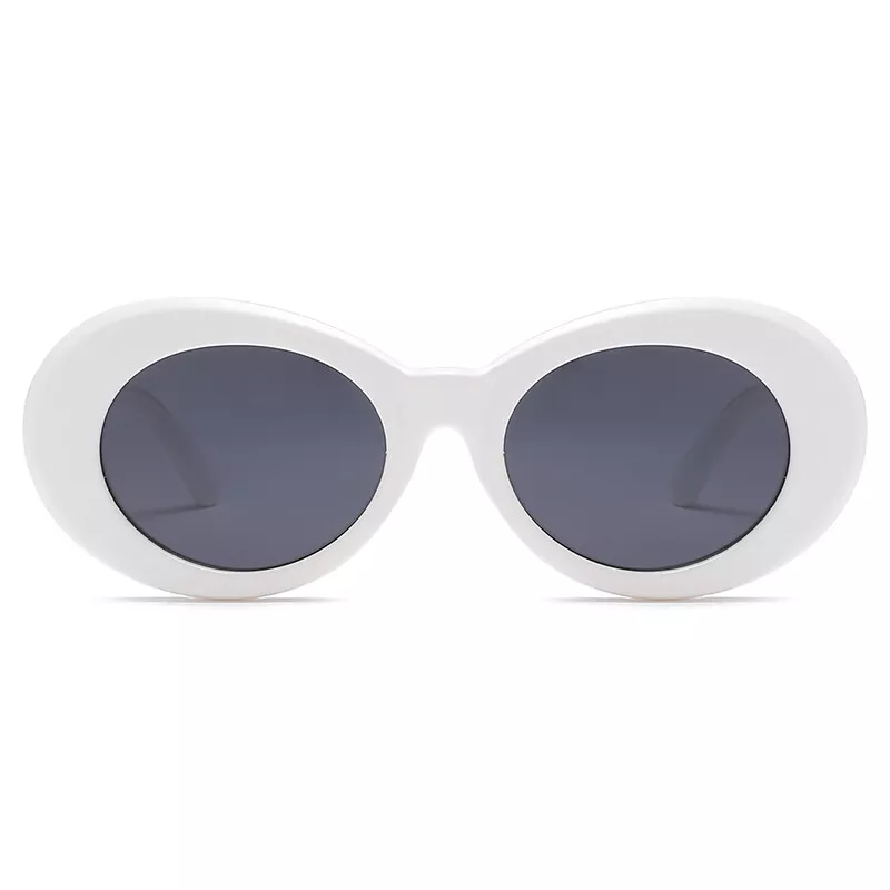 White Clout Goggles Round Oval Vintage Kurt Cobain Retro