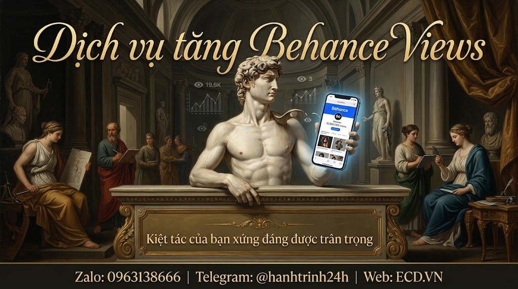dịch vụ tăng behance views thật adobe behance