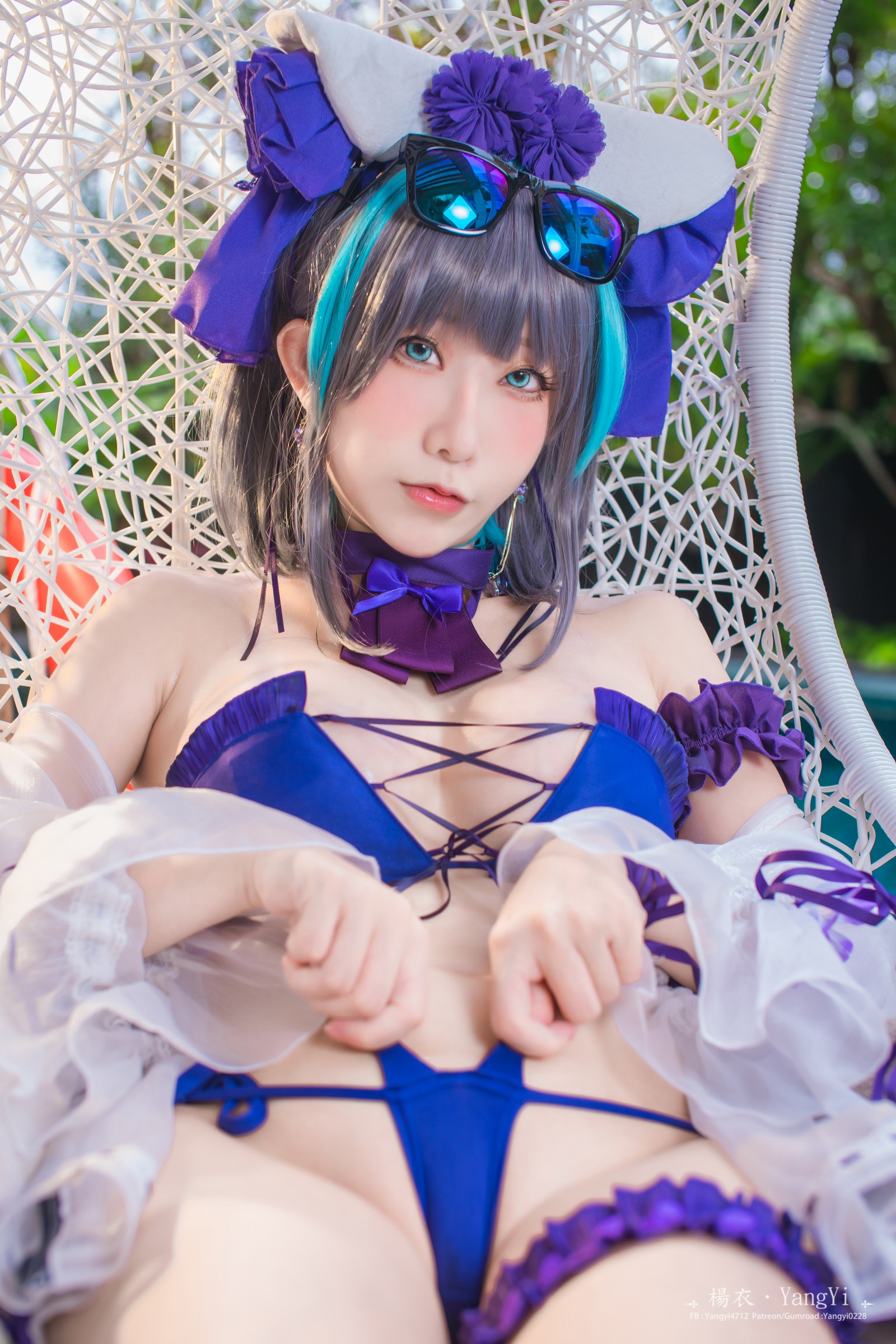 楊衣 Yangyi – 柴郡 Cheshire Cosplay 写真视频合集（55P+2V-261MB）碧蓝航线插图3