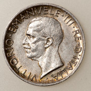 5 Liras Italia. Victor Manuel III. 1927. Dedicada a Bujia PAS5444