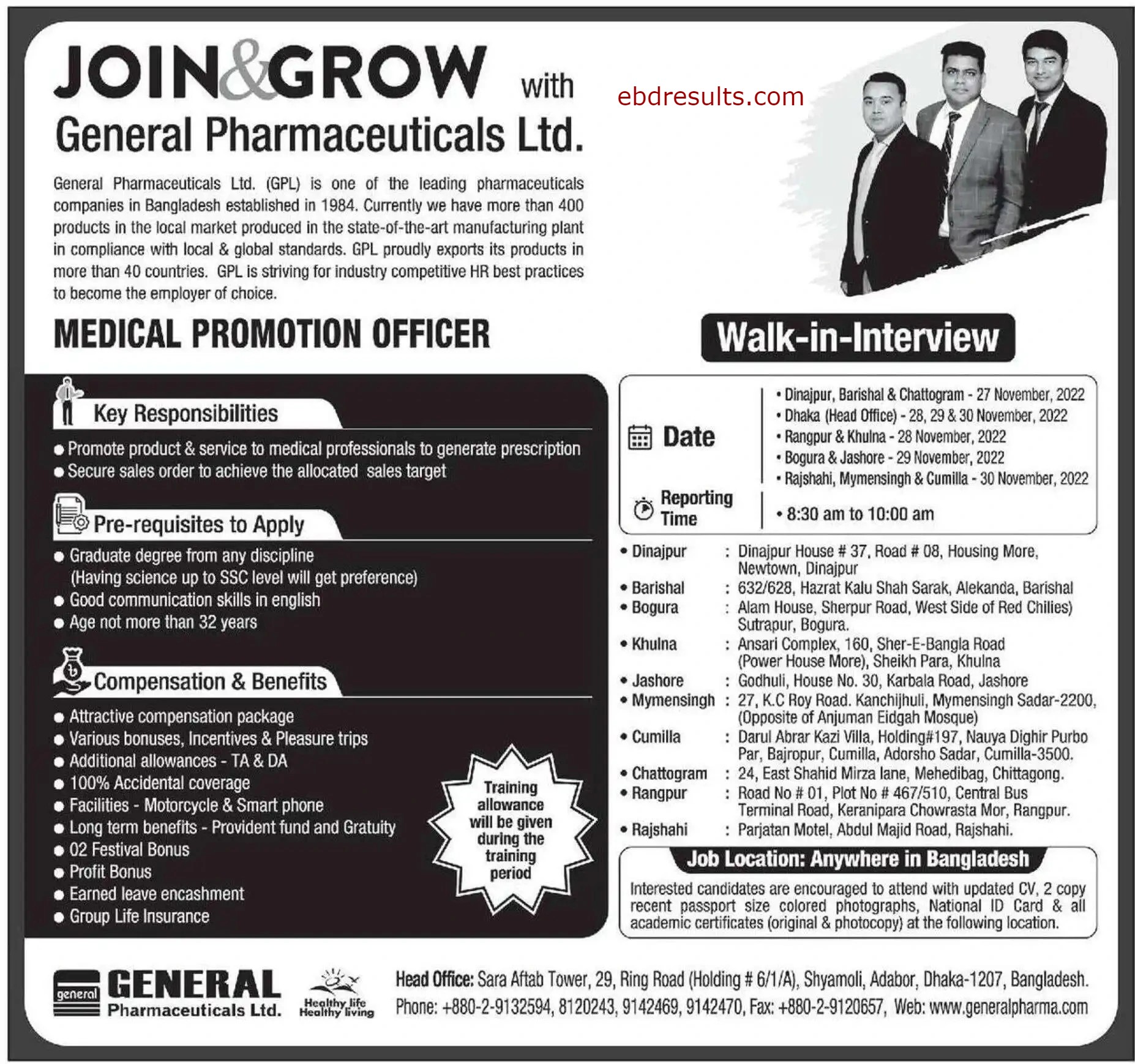 General Pharmaceutical Job Circular 2022