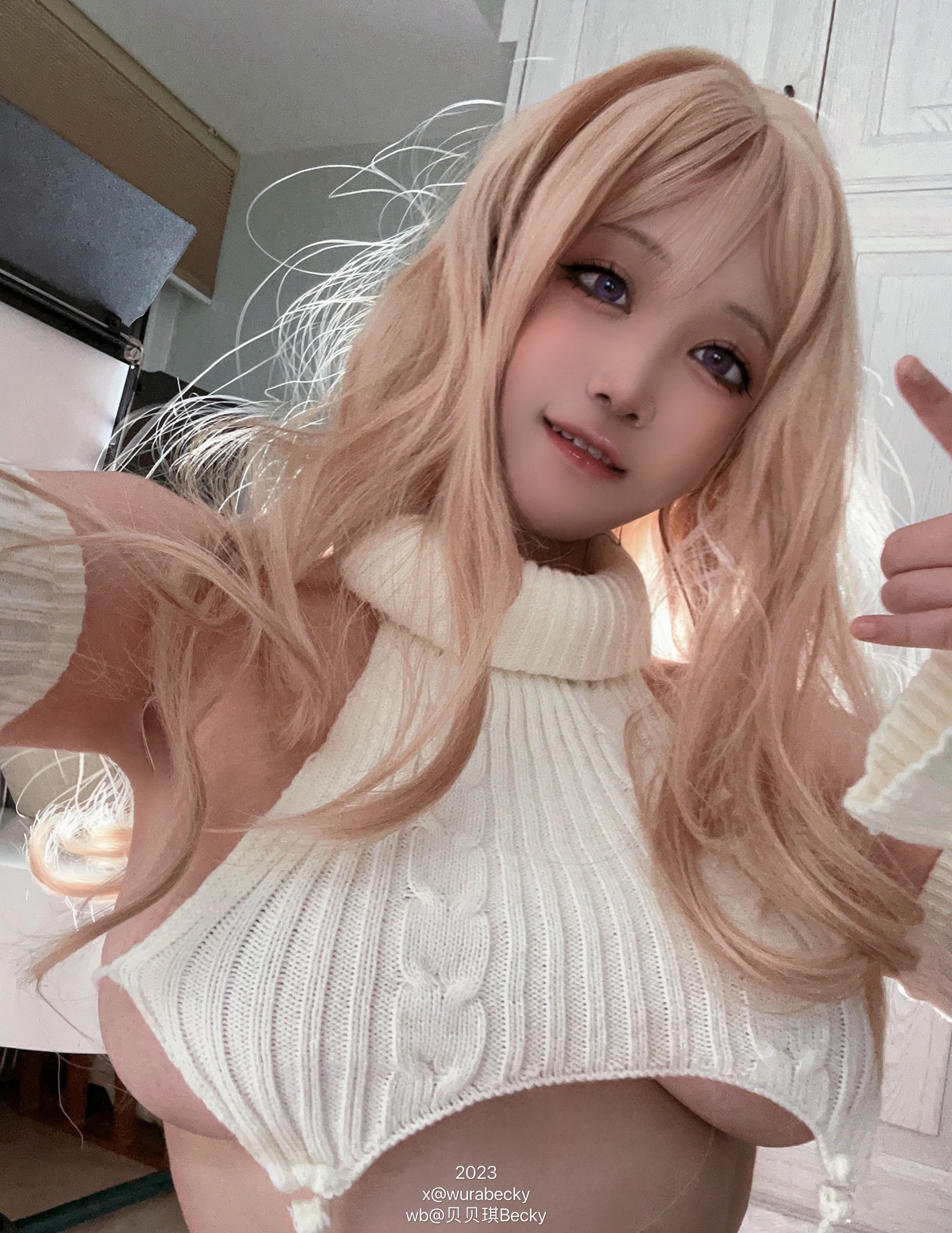 贝贝琪 Becky 白色毛衣 主题 写真集｜日常风高清摄影（25P｜149MB）插图2