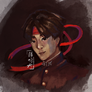 digital art of a bust of Kazuma Asogi from The Great Ace Attorney in a semi-realistic style.