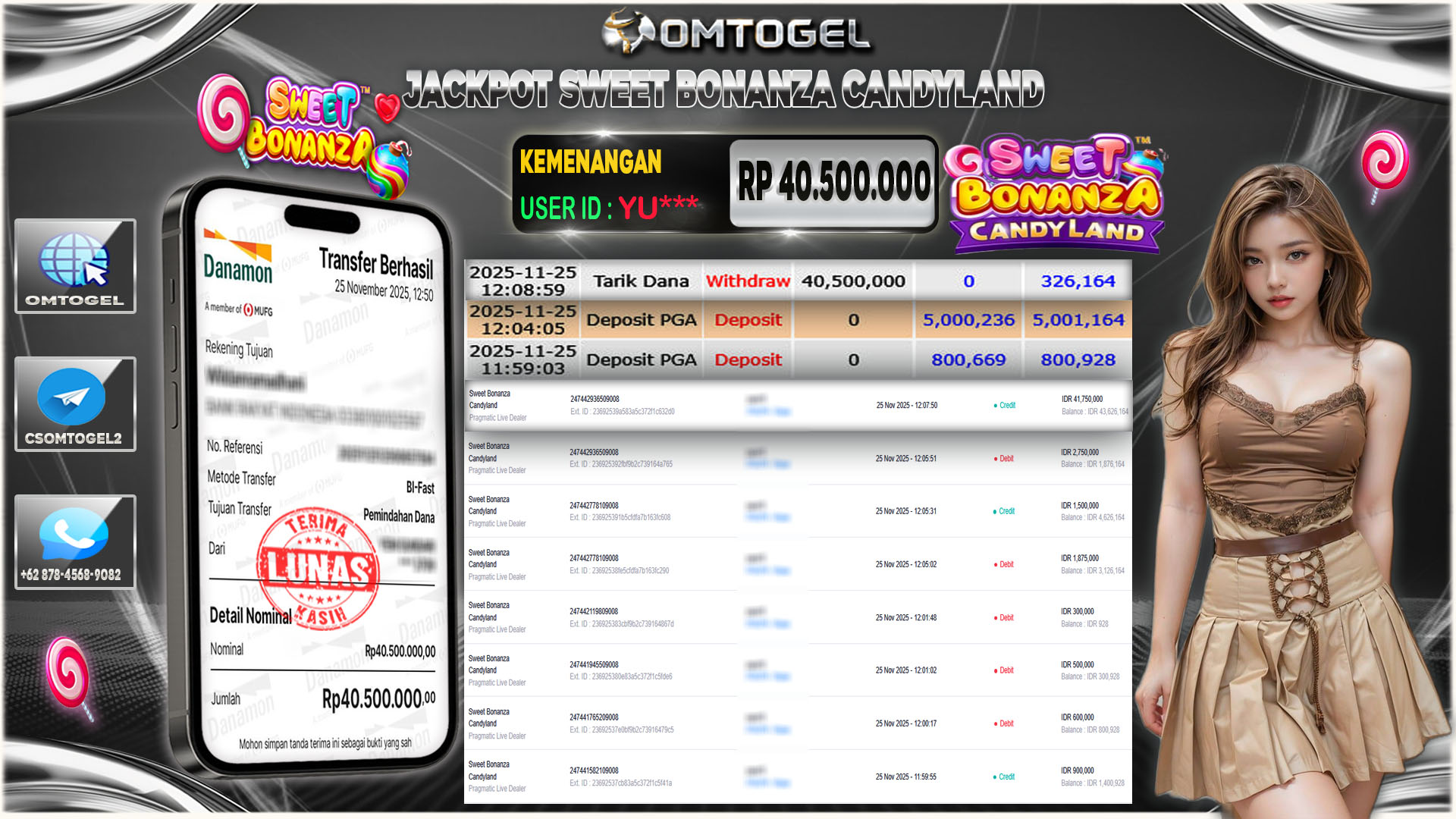 OMTOGEL JACKPOT PRAGMATIC LIVE DEALER SWEET BONANZA CANDYLAND  ,40 JUTA DI BAYAR LUNAS ,-