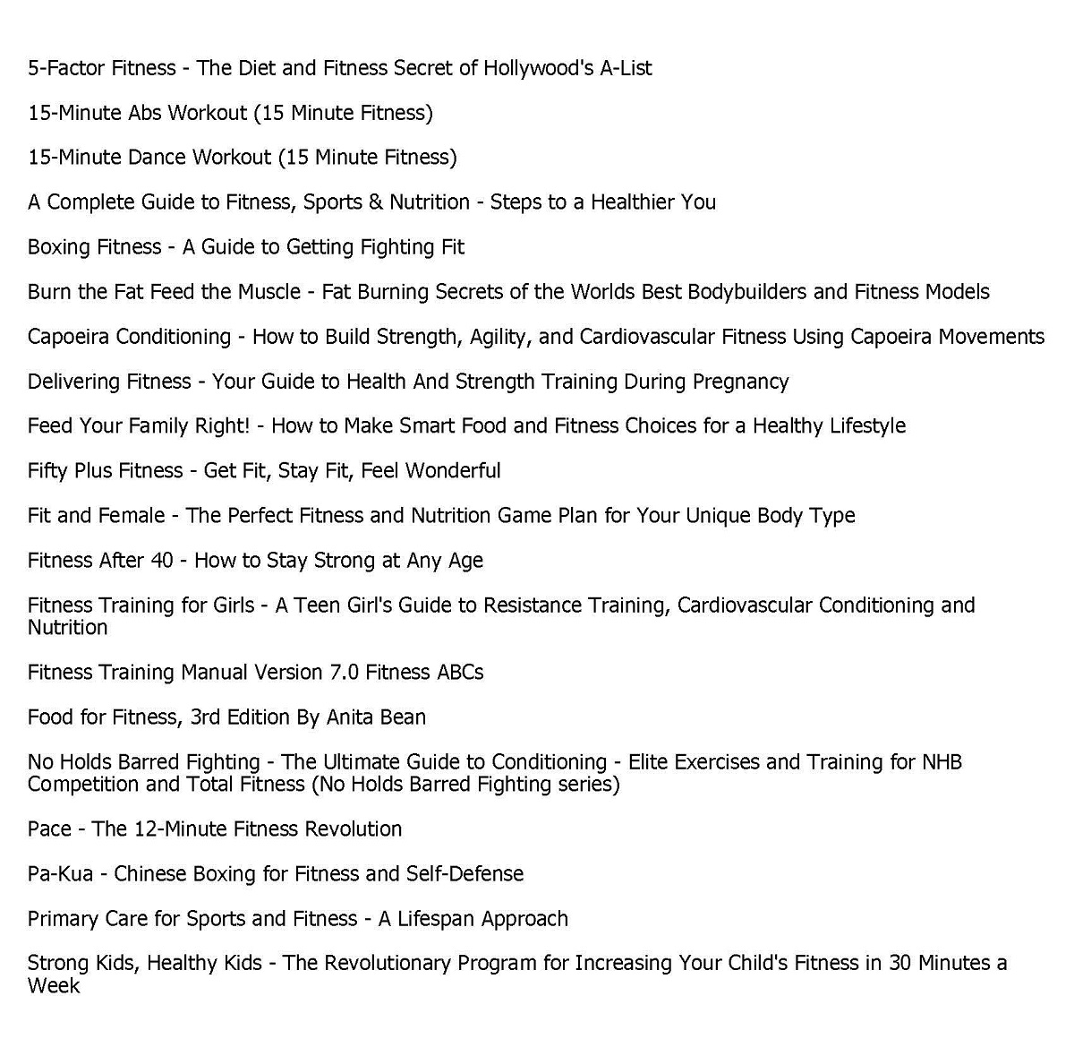 Primary Care for Sports and Fitness: A Lifespan Approach