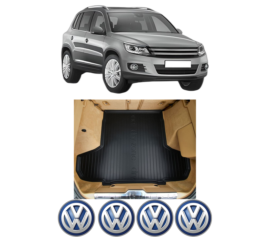 Tavita Portbagaj Volkswagen TIGUAN (5N_) din 2007-2018, Protectie Portbagaj Auto, 4x Stickere auto cu Volkswagen