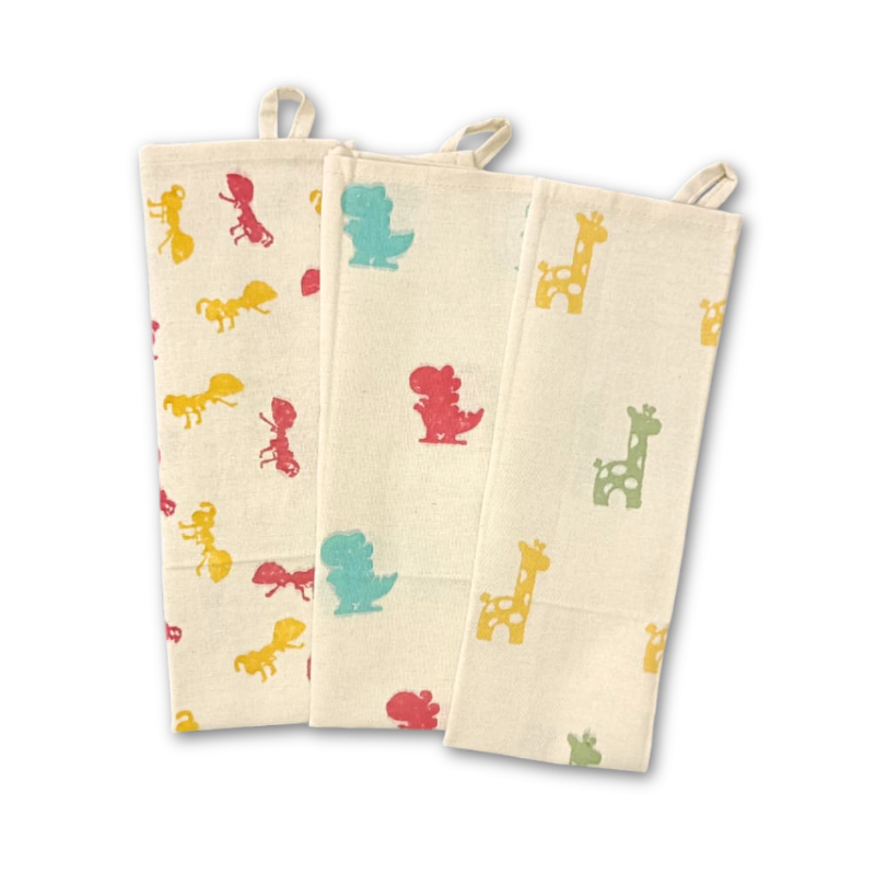 Eco-Friendly Handblock Printed Kitchen Napkins – Set of 3 Pattern 2