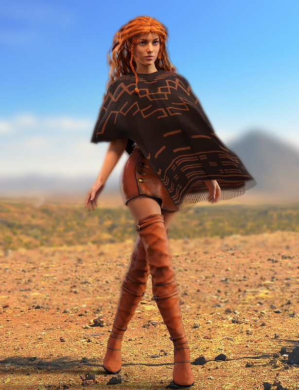 Poncho Girl Outfit for Genesis 3 Female(s) and Victoria 7 Poncho Girl Outfit for Genesis 3 Female(s) and Victoria 7