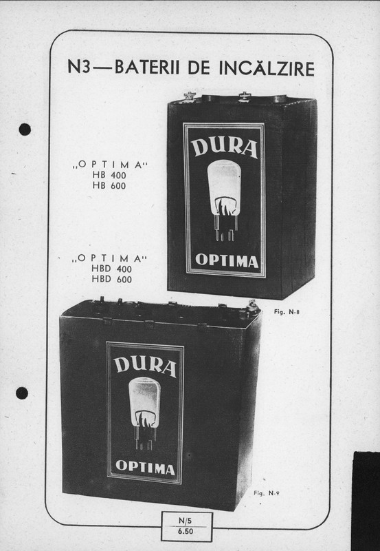 Catalog produselor eledctro tehnice 1950 N-5 Pile galvanice (bat