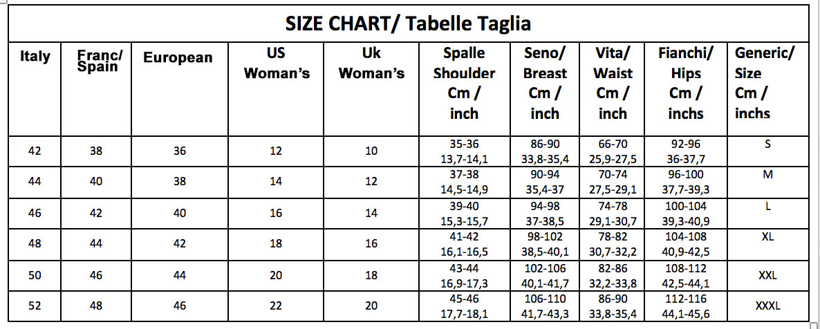 pronovias size chart