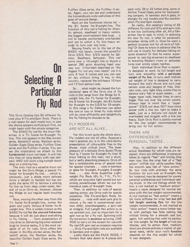 Catalog - 1973 page 2 (Selecting A Rod)