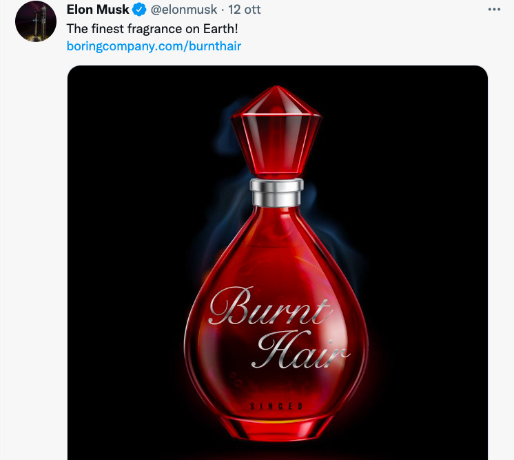 Elon Musk lancia il profumo "Burnt Hair"