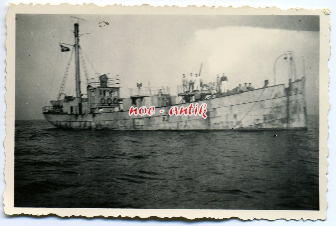 Foto Dänemark 1943, Schiff Kriegsmarine, Minensu