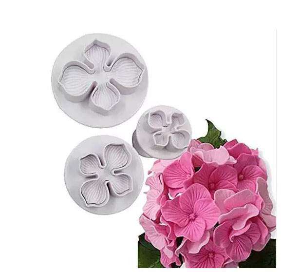 Cortador molde flores hortensia expulsor para fondant muffin