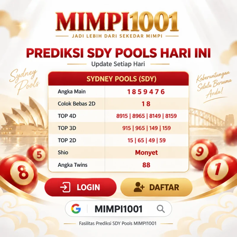 Prediksi SDY Pools Hari Ini MIMPI1001