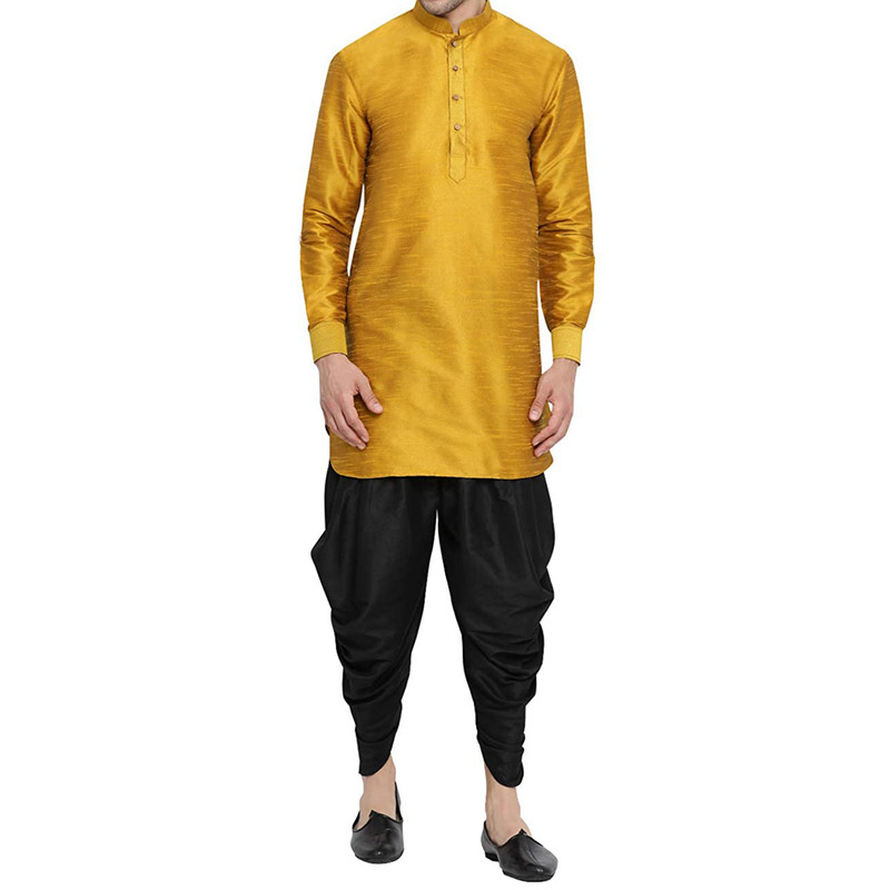 Men's Dhoti Kurta Pant Set Silk Blend Ethnic Kurta Pyjama For Wedding Wear Dress - Picture 11 of 24