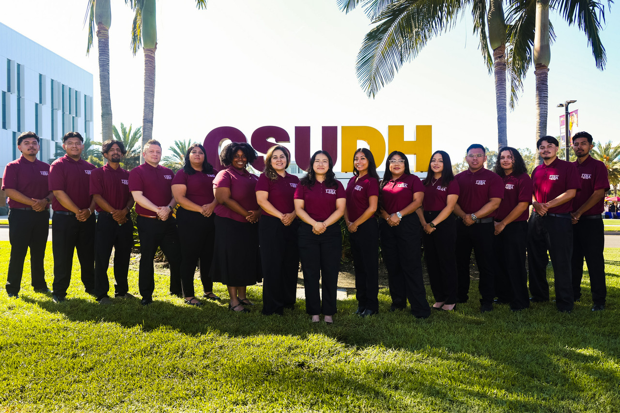 LSBA leadership team standing in front of the CSU Dominguez Hills sign.
