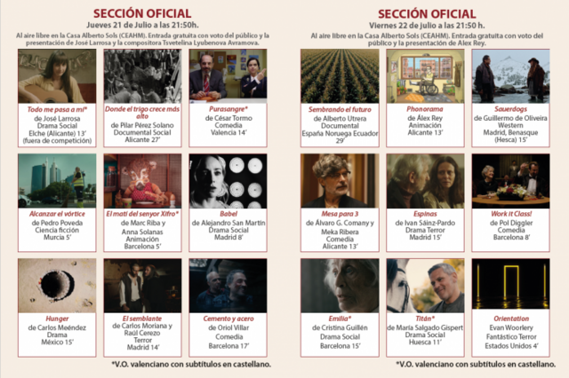 CORTOMETRAJES SELECCIONADOS A COMPETICIÓN EN EL FESTIVAL INTERNACIONAL DE CINE DE SAX 2022