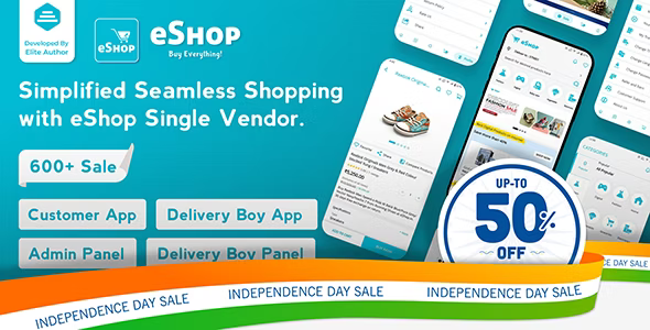 eShop – eCommerce Single Vendor App – Shopping eCommerce App with Flutter
