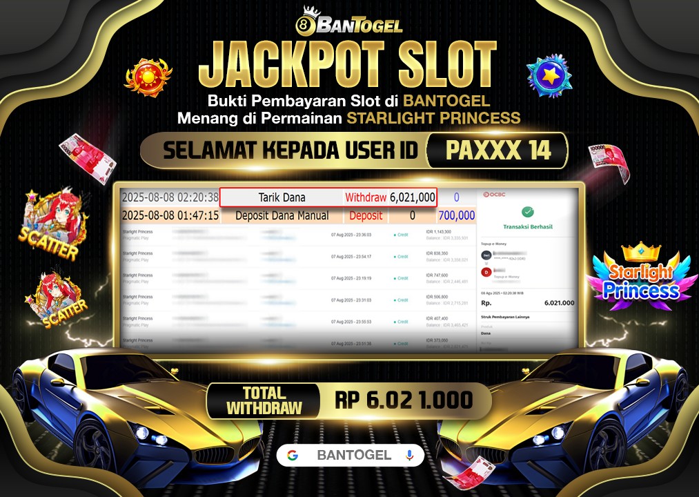 BUKTI JACKPOT LUNAS BANTOGEL