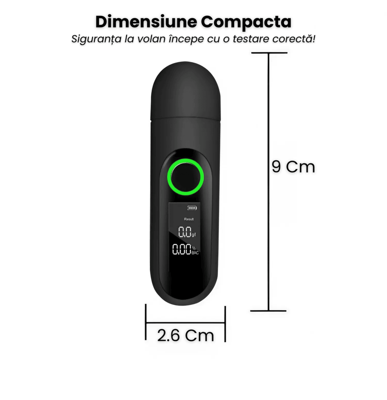 tester alcool digital, etilotest portabil, senzor semiconductor, ecran LCD, reincarcare USB Type-C, precizie 0,01% BAC, dispozitiv masurare alcool, etilotest profesional, aparat testare alcool, detector alcool portabil