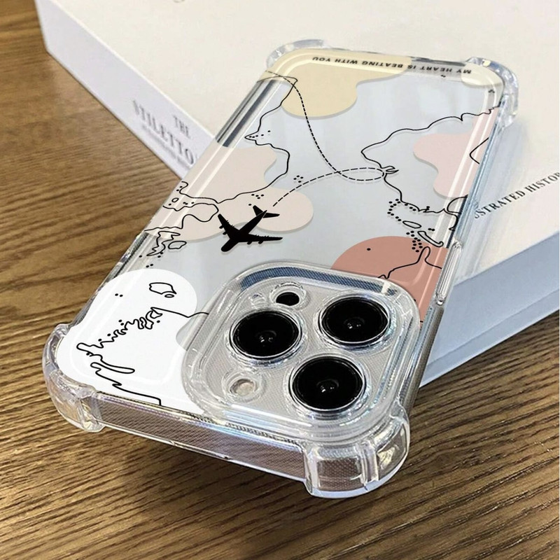 Foto de Funda transparente con diseño de viaje.