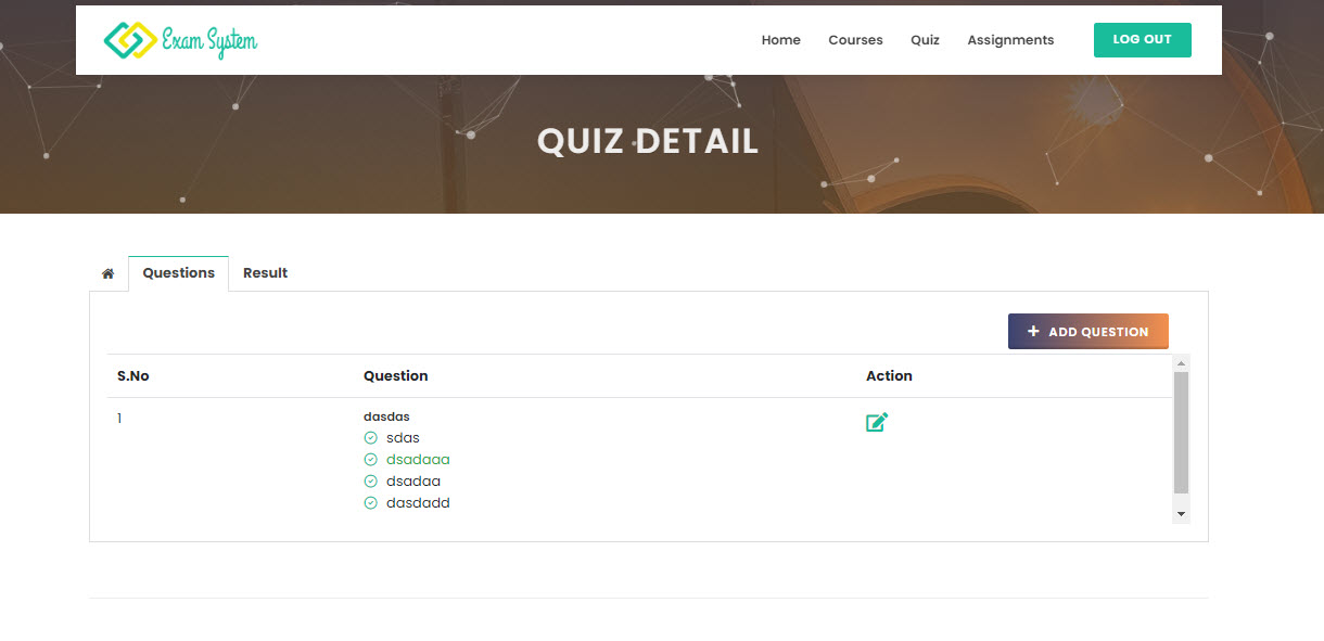 Online Exam System  ASP MVC .NET 6