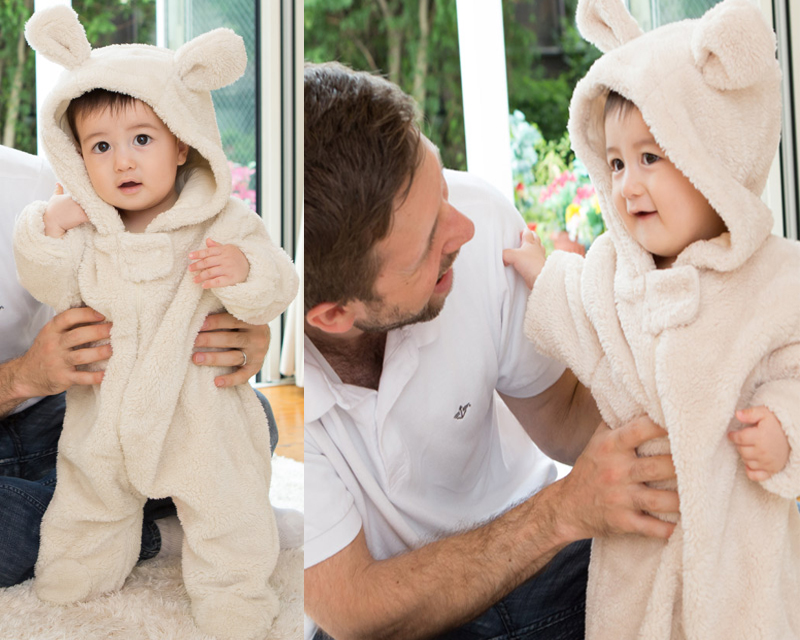 Little bear camouflage stitching pink hooded suit new arrivals