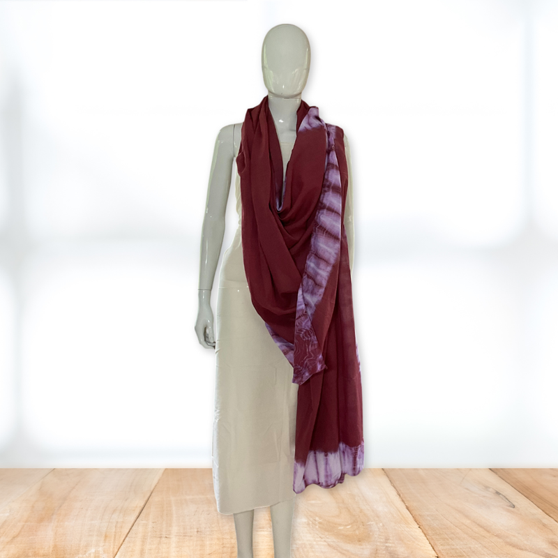 Maroon Bliss Tie & Dye MulMul Cotton Dupatta