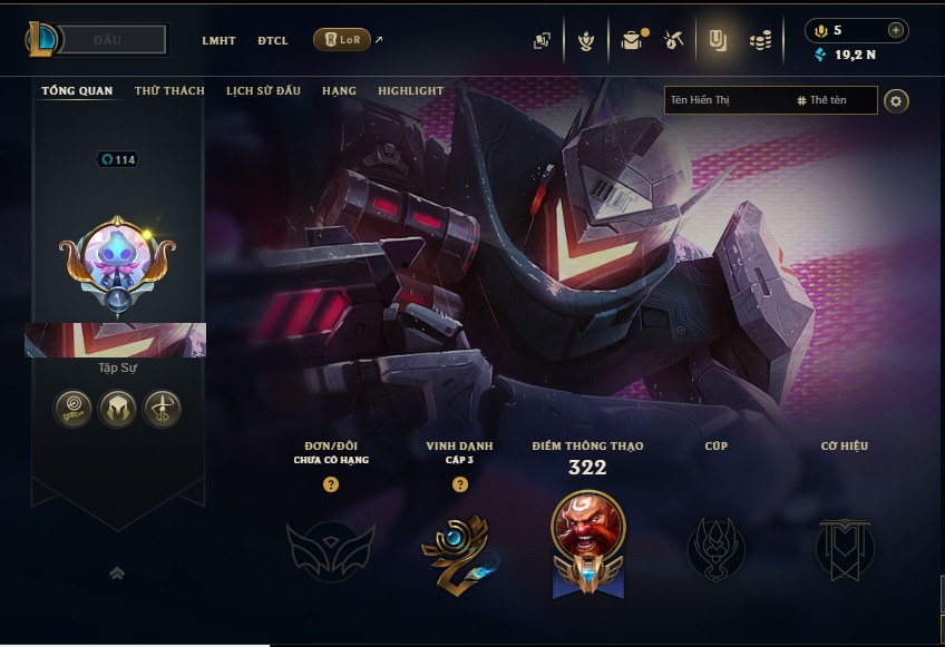 Acc LMHT # - Không Khung