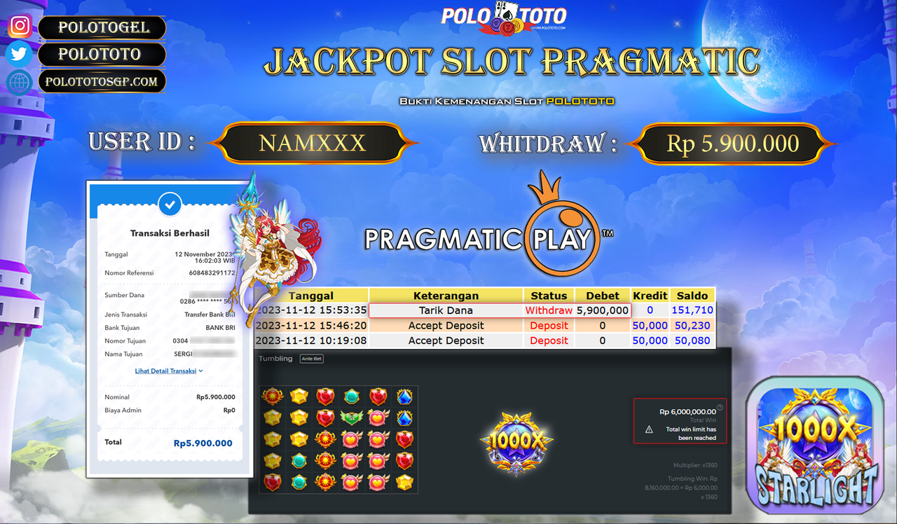 BUKTI PEMBAYARAN JACKPOT DIPOLOTOTO DIBAYAR LUNAS!!!