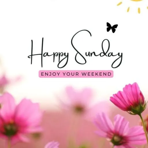a-pink-flower-with-the-words-happy-sunday-on-it