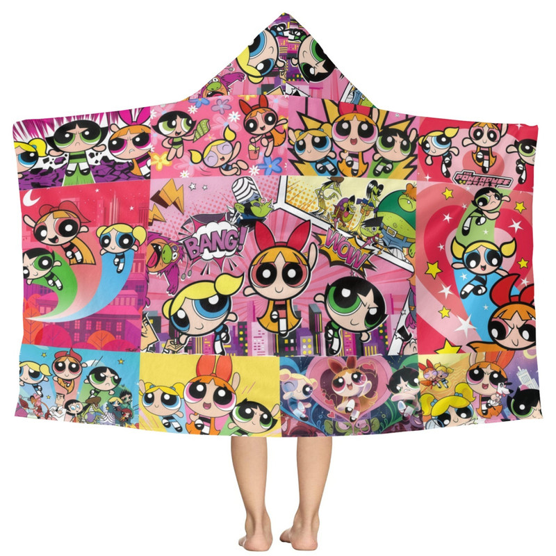 J007709 The Powerpuff Girls Hooded Beach Towel SH3Q9SGNME1OS 1