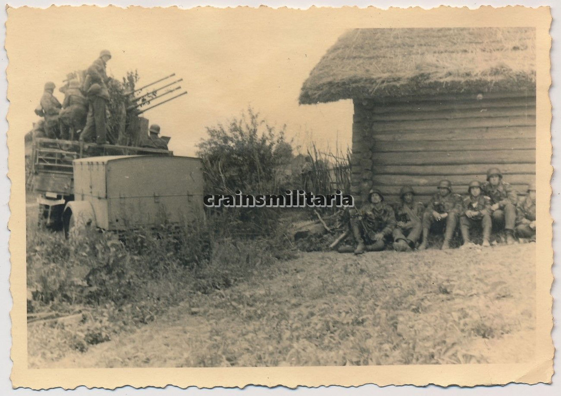 Orig. Foto SdKfz 7-1 Halbkette Anhänger Flak Vie