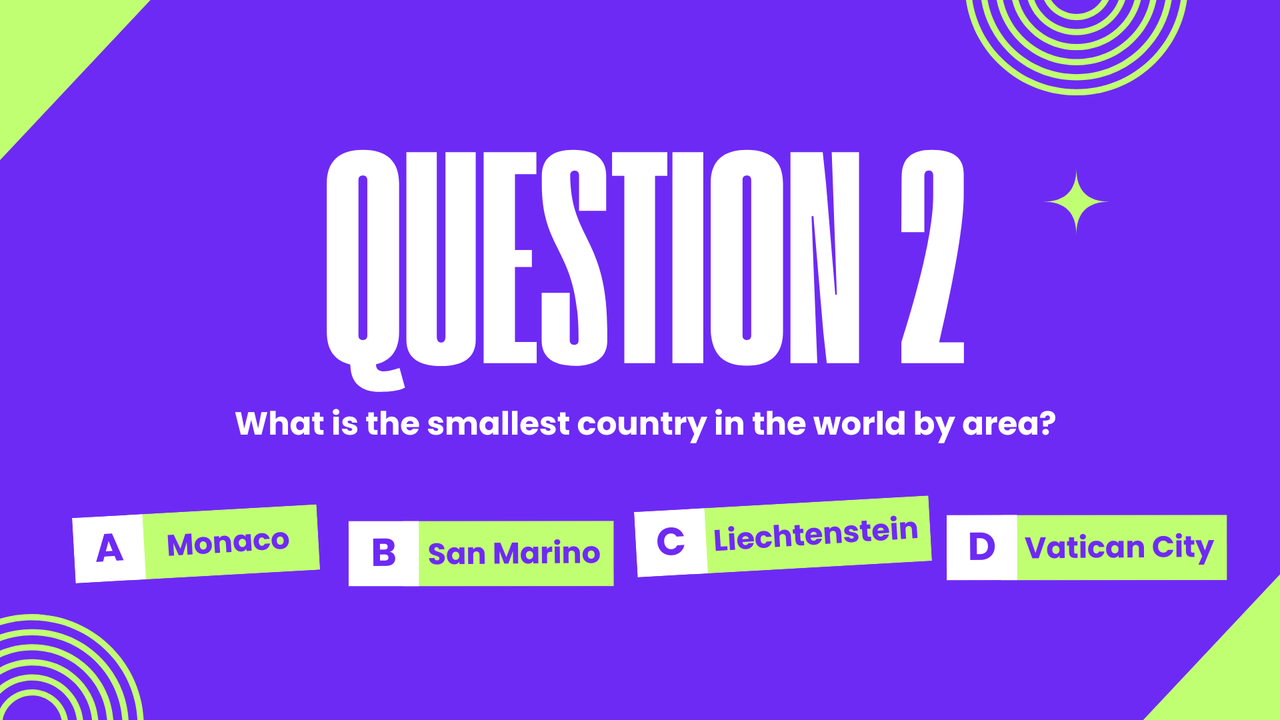 Purple Green Creative Geometric Trivia Quiz Presentation