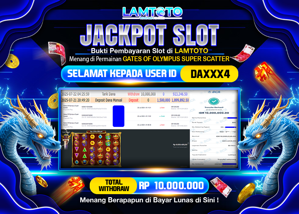 BUKTI JACKPOT LUNAS LAMTOTO